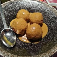 Vegetable meatballs with peanut sauce at Out of China in Barcelona