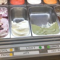 Their vegan flavours come with a green sticker! at Horchatería Alboraya in Madrid