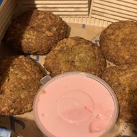 Falafel with beetroot mayo dip  at Yeeros - Wexford Street in Dublin