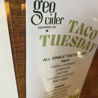 Luz tacos is at geo cider  at Luz Tacos in Squamish