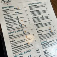 Geo cider luz tacos menu. Lots of vegetarian options with vegan options.   at Luz Tacos in Squamish