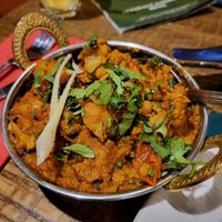 Gobi aloo (yum) at Sanskruti Restaurant in Manchester