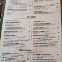 Menu at Sanskruti Restaurant in Manchester