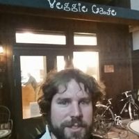 Outside at Veggie Cafe in Kyoto