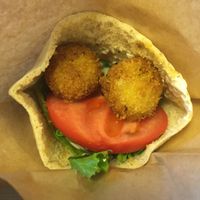 Here's a closeup of the falafel pita thingy~ Delicious!! at Veggie Cafe in Kyoto