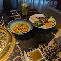 Vegan yakisoba noodles and 'vegan BBQ platter' at GUYSHI Bar + BBQ in Sheffield