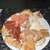 Plate I made using their vegan mortadella, salami and focaccia. The cheese is from Julietta’s pastry(Julietta’s is my favorite for cheese tbh but this place makes good stuff to at Fermaggio Bistrot & Store in Rome