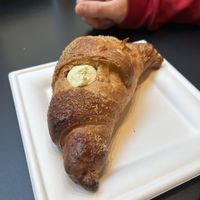 croissant filled with plain cream  at Fermaggio Bistrot & Store in Rome