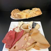 Vegan cheese and meat plate  at Fermaggio Bistrot & Store in Rome