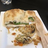 White pizza and quichee  at Fermaggio Bistrot & Store in Rome