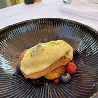 Summer Garden story - Baked apricots, fig leaves sorbet, flax seeds crisp, berriess  at Cantilly Garden in Samobor