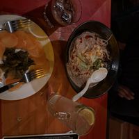 Sesame base ramen, Rum and Choco,   at The Fire Bar in Osaka