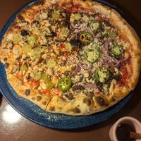 Half grape and half chorizo at Angolo Pizza Napolitana  in Mexico City