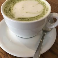 Matcha latte with oat milk at Brunch Club  in Madrid