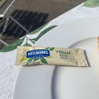 They even have vegan mayo sachets!  at Maple Maple Strawberry in Fareham