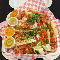 Same 7 tacos, but different view at Taqueria Los Tres Figgies 2 in Ocean Shores