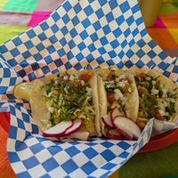Vegetarian tacos. Didn't have sour cream/cheese so is likely vegan as well. at Taqueria Los Tres Figgies 2 in Ocean Shores