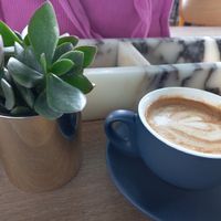 Oat milk latte at Boon Cafe in Croydon