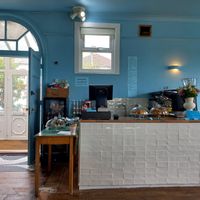 Coffee bar with vegan pastries at Boon Cafe in Croydon