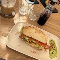 Vegan chicken sandwich and avocado toasts   at El Michi del Puerto in Tenerife