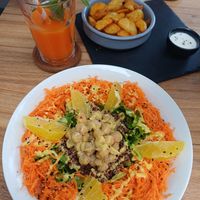 Summer salad & detox orange juice at El Michi del Puerto in Tenerife