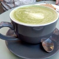 Matcha latte at Deeney's Cafe in East London