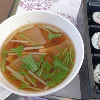 soup included in the bento menu at M's Bento in Kyoto