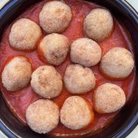 Albóndigas de Plátano con Salsa de Tomate  at Habanita in Sevilla