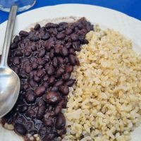 Beans and brown rice at Habanita in Sevilla