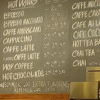 Plant based milks at the bottom at Awakenings Coffee Roasters in Cincinnati