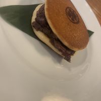 A vegan version of this japanese pancake with bean paste is a rare find  at Vegan Sushi Tokyo in Tokyo
