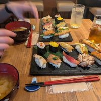 Vegan sushi selection with miso at Vegan Sushi Tokyo in Tokyo