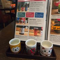 Had the certified vegan sake flight at Vegan Sushi Tokyo in Tokyo
