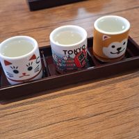 Sake flight at Vegan Sushi Tokyo in Tokyo