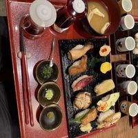 Vegan Tokyo sushi sake set  at Vegan Sushi Tokyo in Tokyo