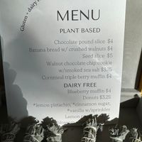 part of menu at Lady Blume Microbakery + Coffee in Cotati