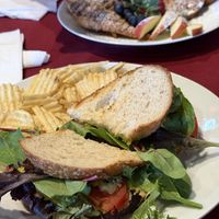 The Veggie Panini was delicious !  at Cake's Cafe in Santa Fe