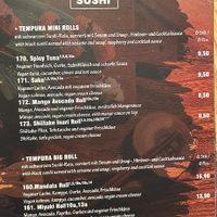 Menu sushi  at Mandala in Bonn