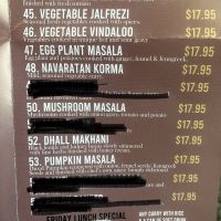 Take away menu with non-vegan items crossed out   at Shavan's Pakenham in Pakenham