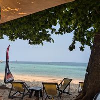 View on the beach (you can also sit in the local) at Goodtime Adventure Beach Club in Koh Tao