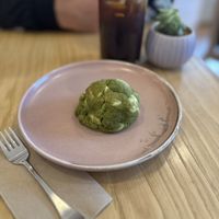Matcha and white choc cookie  at Velicious Café in North Narrabeen