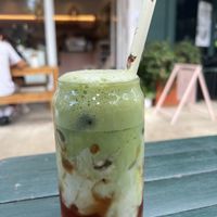 Strawberry matcha   at Velicious Café in North Narrabeen