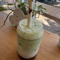 Ice strawberry matcha  at Velicious Café in North Narrabeen