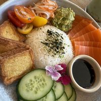 Poke bowl  at Velicious Café in North Narrabeen