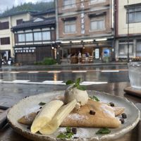Chocolate banana pancake   at meguri coffee  in Nikko
