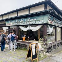 Their bathroom is outside, behind this place (left side😄)  at meguri coffee  in Nikko