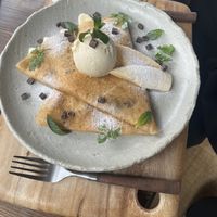 Vegan chocolate banana crepe  at meguri coffee  in Nikko