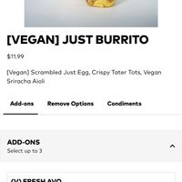 Burrito Menu  at Egg Tuck in Gardena