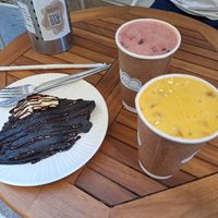 Crepe de chocolate y smoothies at AlmaZen Orgánico in Almeria