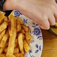 Curry sauce and chips at The Mail Rooms in Ross-on-wye